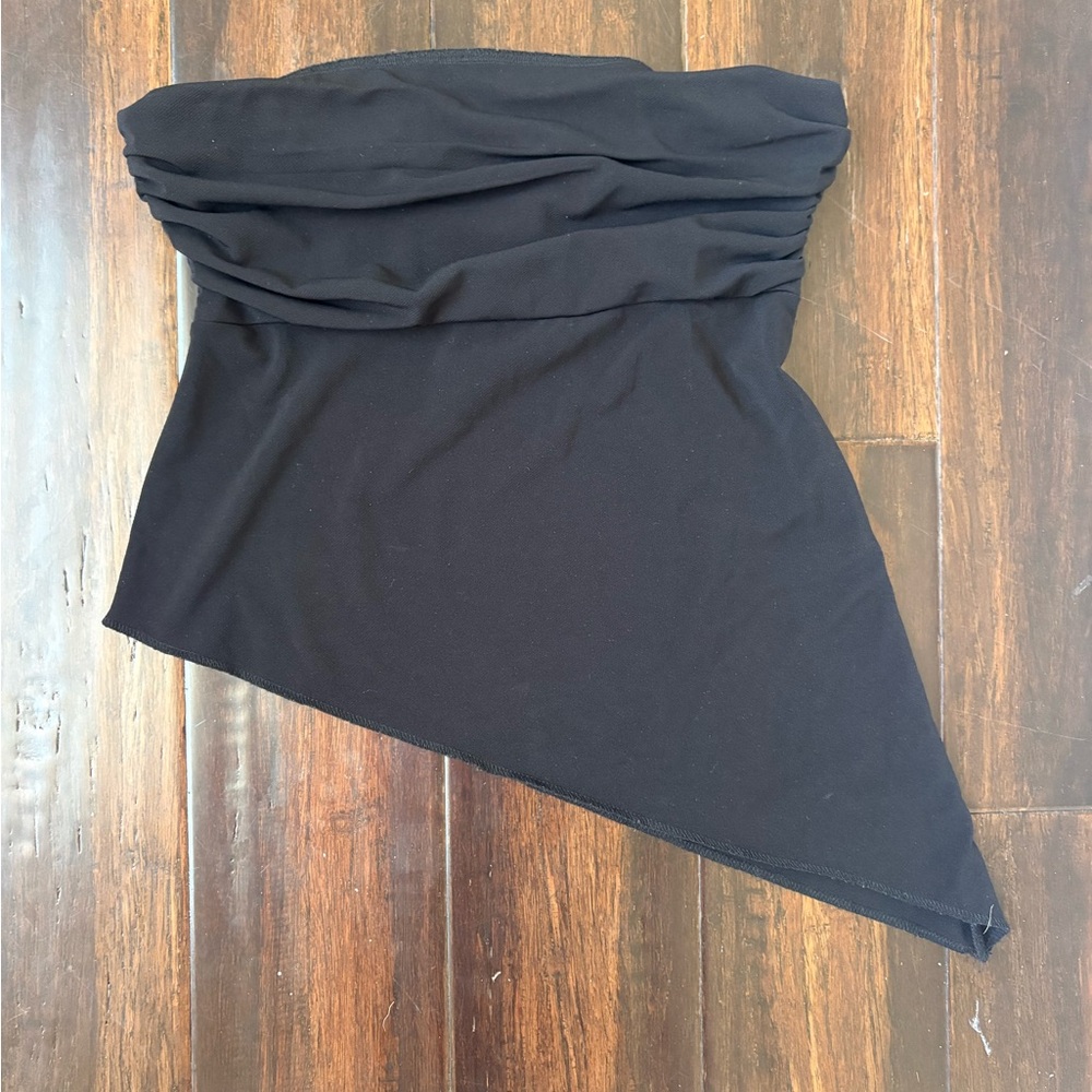 Black Asymmetrical Tube Top- Women's